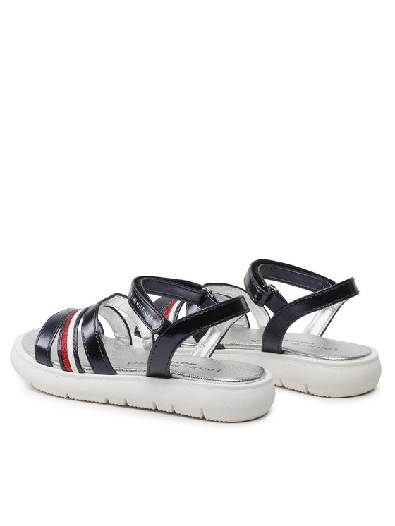 Tommy Hilfiger Sandali Tommy Hilfiger Stripes Velcro T4A2-32771-1372 M Blu scuro