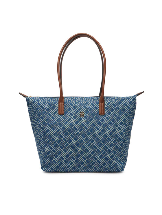 Tommy Hilfiger Táska Tommy Hilfiger Popette Tote Denim Flag AW0AW18613 Kék