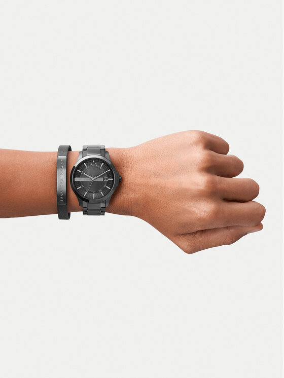 Armani Exchange Pulkstenis Armani Exchange Hampton AX7101 Melns