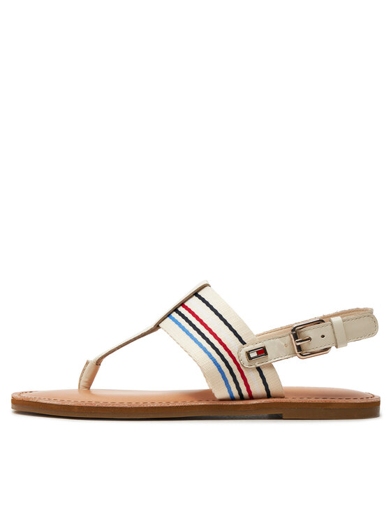 Tommy Hilfiger Sandály Tommy Hilfiger Flat Sandal Stripes FW0FW07924 Béžová