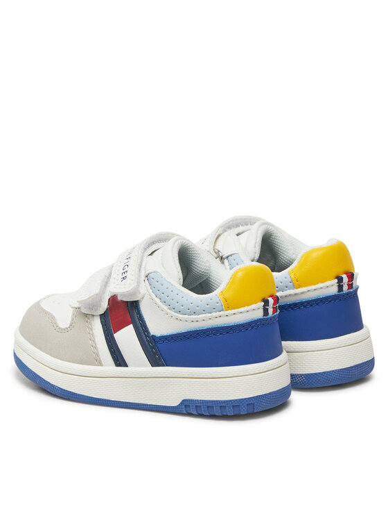 Tommy Hilfiger Laisvalaikio batai Tommy Hilfiger Flag Low Cut Velcro Sneaker T1X9-33844-1269 M Balta