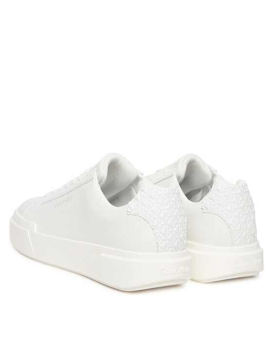 Calvin Klein Sneakersy Calvin Klein Chunky Cupsole Laceup Lth Bt Aop YW0YW02036 Bílá