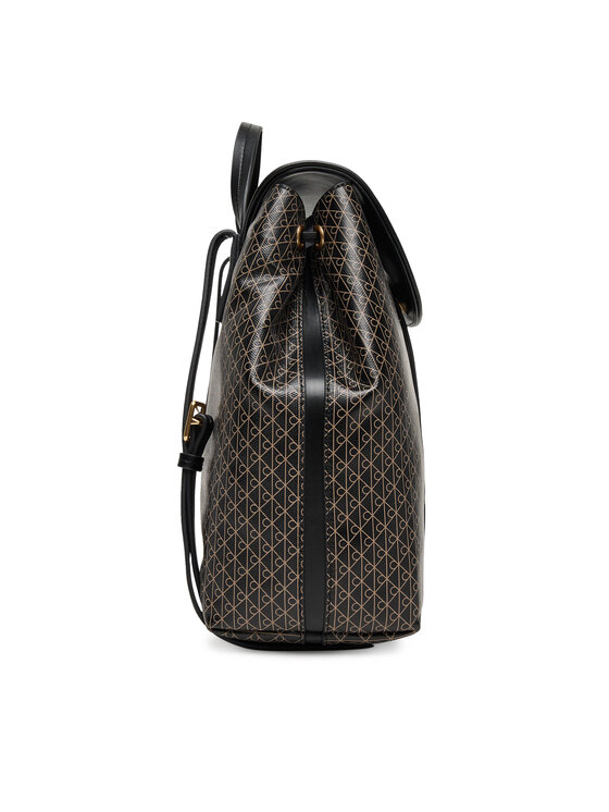 Calvin Klein Mugursoma Calvin Klein Emblem Aop Flap Backpack LV04F3271G Melns