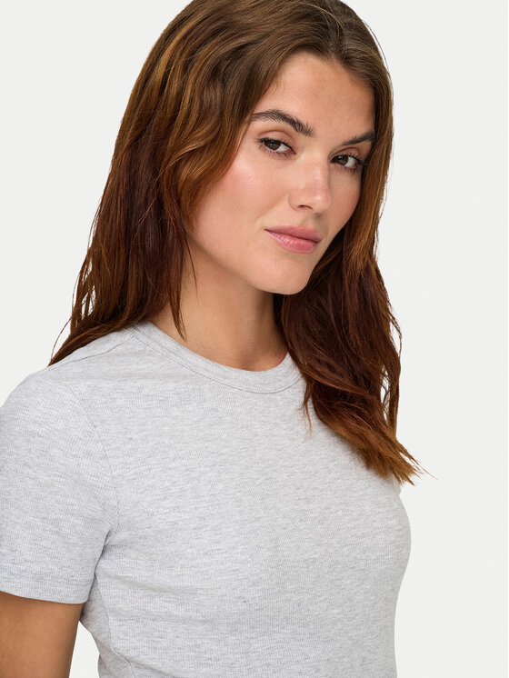 ONLY ONLY Camiseta Val 15339774 Gris Slim Fit