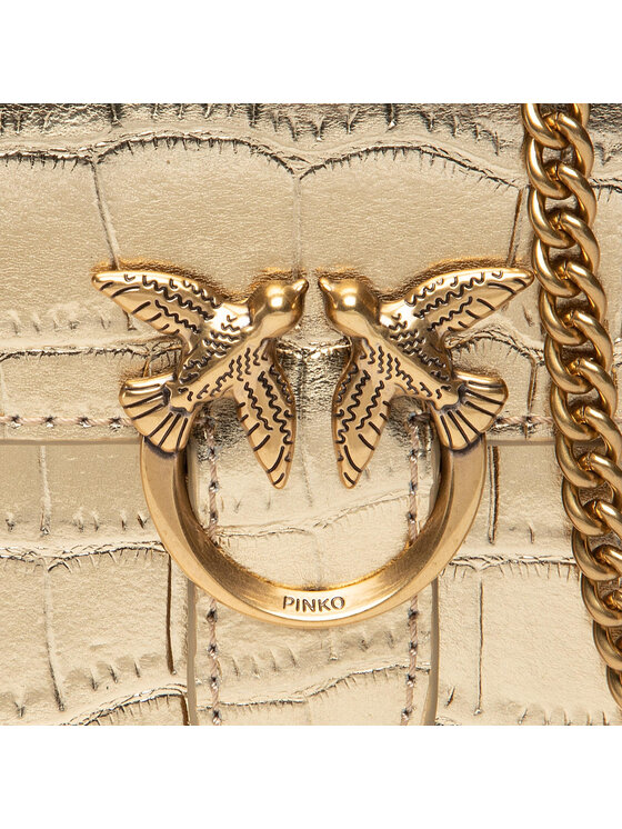 PINKO Torebka PINKO Love Micro Bell Croco AL 22-23 PLTT 1P22T1 A03I Złoty