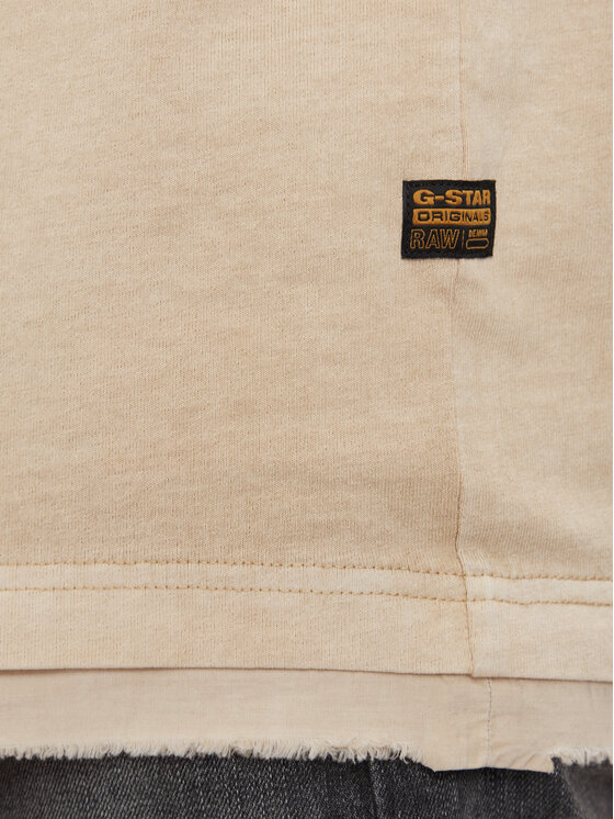 G-Star Raw G-Star Raw Camiseta Washed Distressed D28896-E401 Beis Relaxed Fit