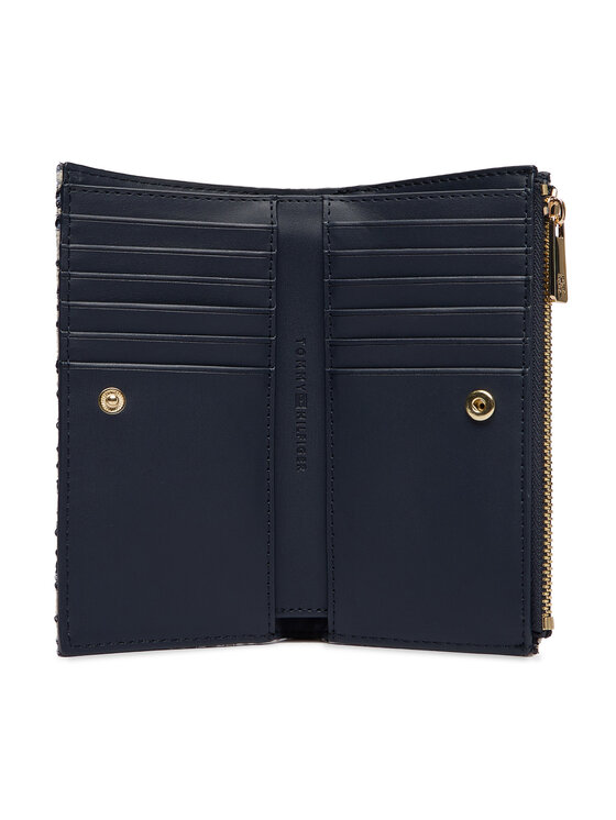 Tommy Hilfiger Портфейл Tommy Hilfiger Th Icon Long Bifold Jacquard AW0AW19003 Син
