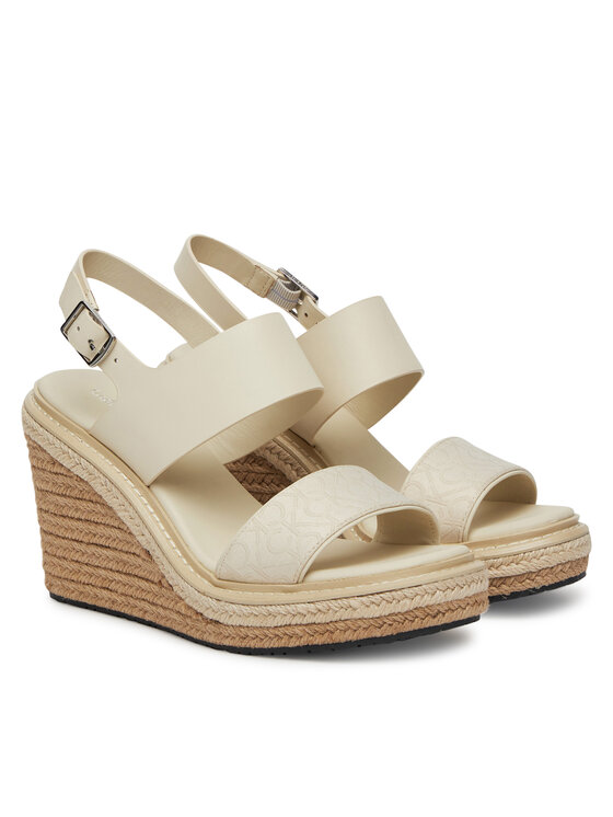 Calvin Klein Espadrillas Calvin Klein Wedge Sandal 70 - Jacq HW0HW02386 Bianco