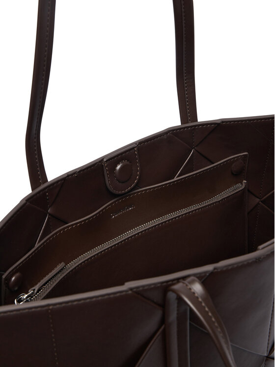 Calvin Klein Torebka Calvin Klein Woven Medium Carryall LV04F3548G Brązowy
