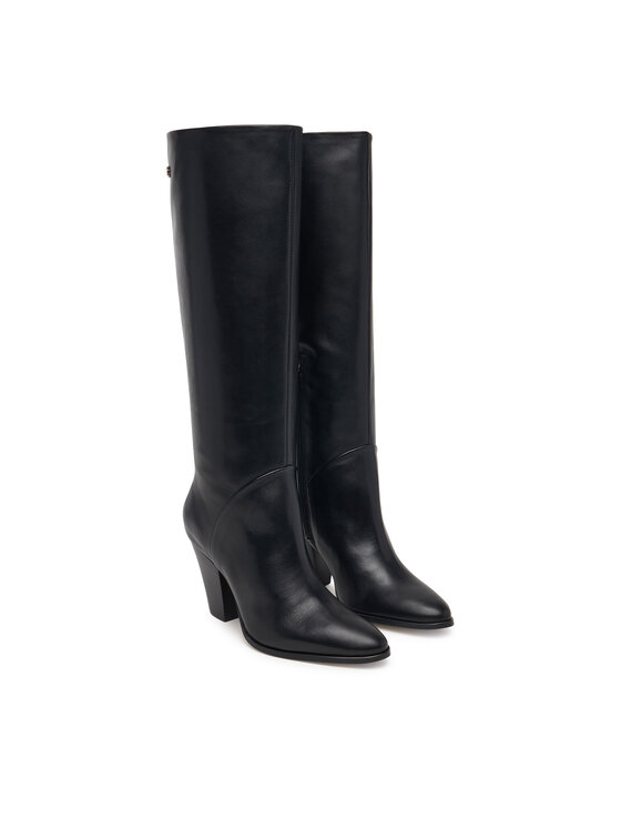 Tommy Hilfiger Cizme Tommy Hilfiger Clean Tubular Knee Boot FW0FW09584 Negru