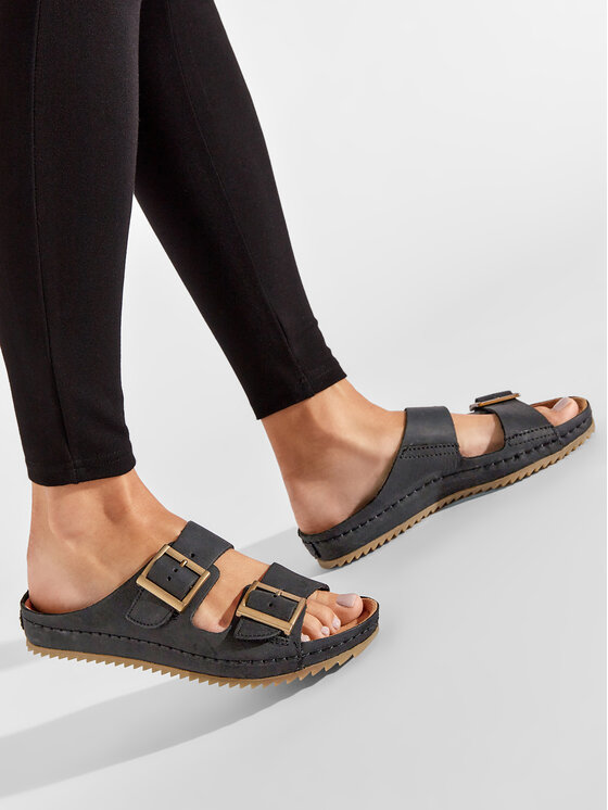 Clarks Şlapi Clarks Brookleigh Sun 261650574 Negru