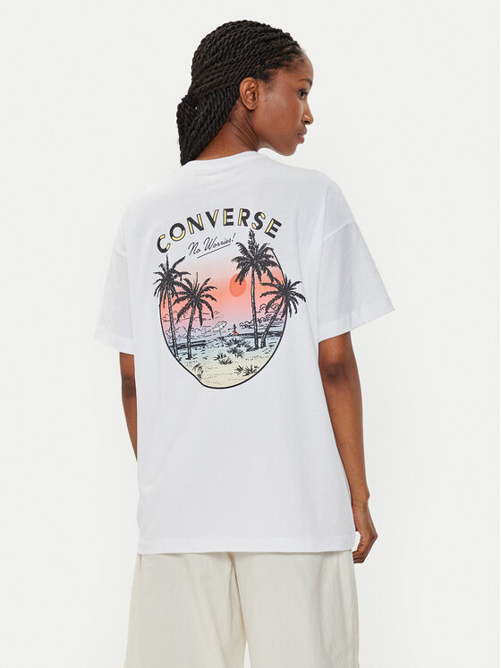 Converse Converse Póló W Beach Scenentee 10026378-A01 Fehér Regular Fit