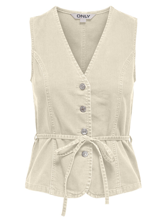 ONLY ONLY Top Silla 15374051 Crema Regular Fit