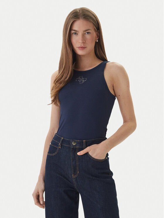 Guess Guess Топ W6RP39 KD092 Cиній Regular Fit