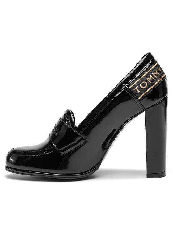 Tommy Hilfiger Pantofi Tommy Hilfiger Iconic Patent Loafer FW0FW04003 Negru
