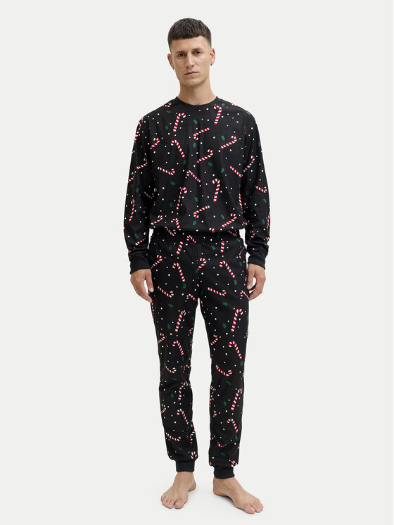 Jack & Jones Jack & Jones Pižama Tristan 12285375 Juoda Loose Fit