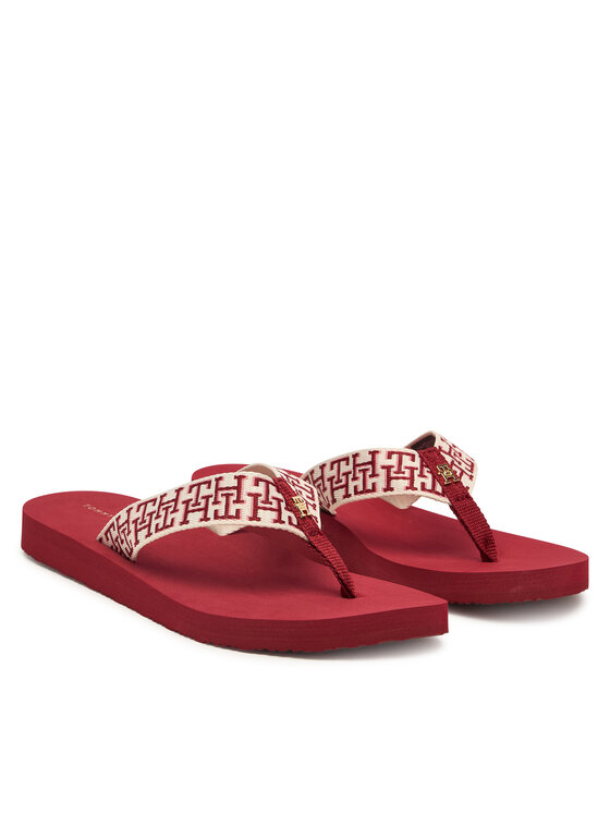Tommy Hilfiger Čības uz pirksta Tommy Hilfiger Corportate Sandal FW0FW09610 Sarkans