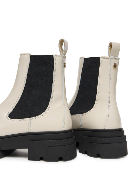 Tommy Hilfiger Členková obuv s elastickým prvkom Tommy Hilfiger Shiny FW0FW09042 Béžová