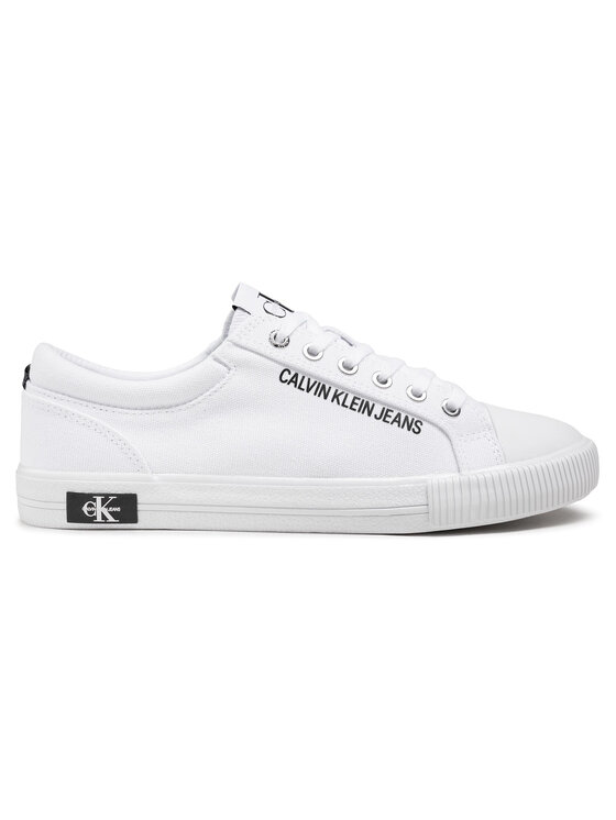 Calvin Klein Jeans Teniși Calvin Klein Jeans Vulcanized Sneaker Laceup Co YM0YM00014 Alb