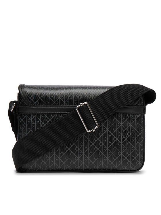 Calvin Klein Válltáska Calvin Klein Emblem Aop Coated Small Flap Mes LV04D3396G Fekete