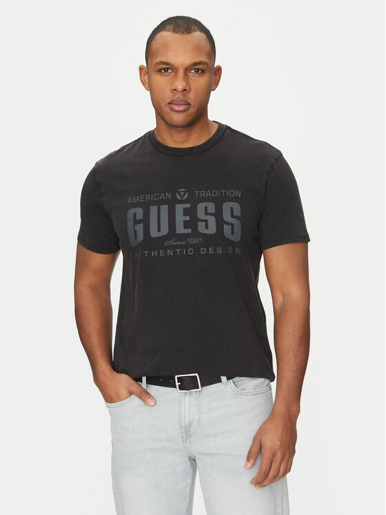 Guess Guess Футболка M5GI27 KBW41 Чорний Regular Fit
