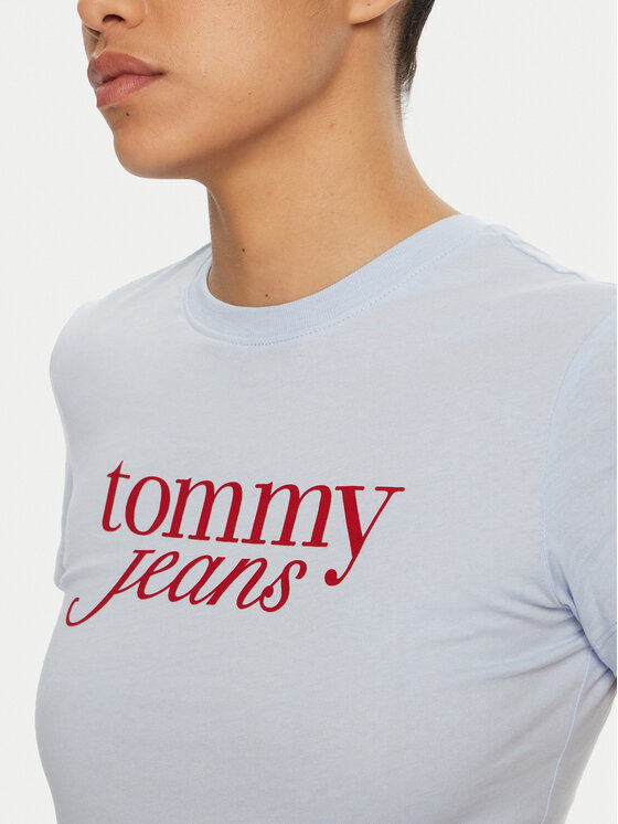 Tommy Jeans Tommy Jeans Majica Essential DW0DW19447 Svetlo modra Slim Fit