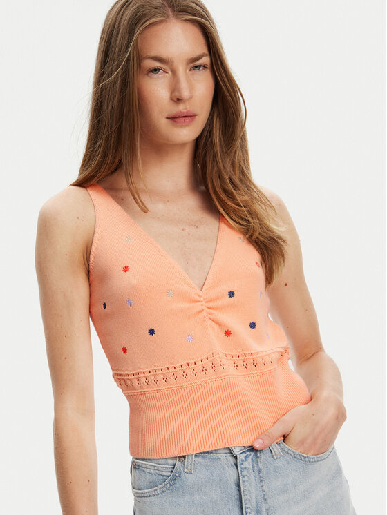 United Colors Of Benetton United Colors Of Benetton Top 10C1EH01A Narančasta Regular Fit