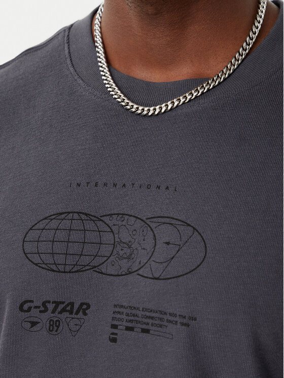 G-Star Raw G-Star Raw Camiseta Globes D28920-E508 Gris oscuro Relaxed Fit
