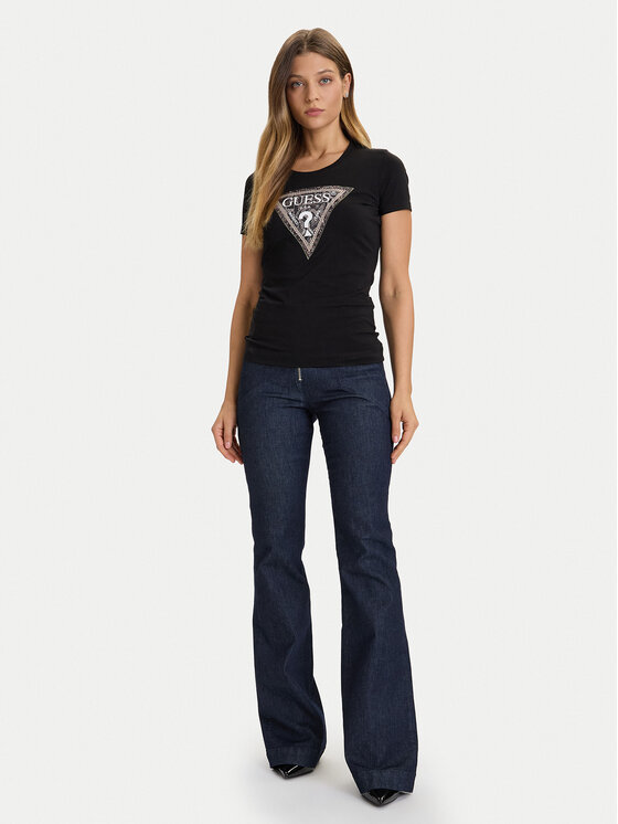 Guess Guess Camiseta W5BI15 J1314 Negro Slim Fit