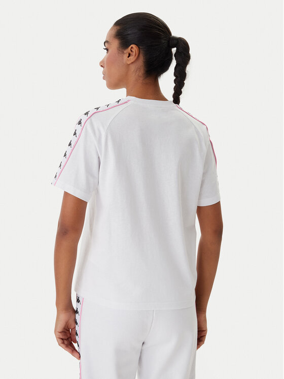 Kappa Kappa Camiseta Banda Adi 371U6WW Blanco Regular Fit