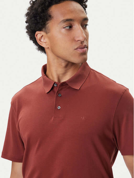 Calvin Klein Calvin Klein Polo majica Supima LV04LB276G Rjava Regular Fit