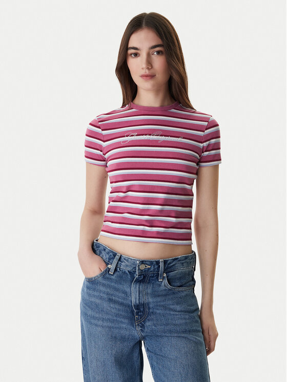 Guess Guess Póló W6RI41 J1314 Rózsaszín Regular Fit