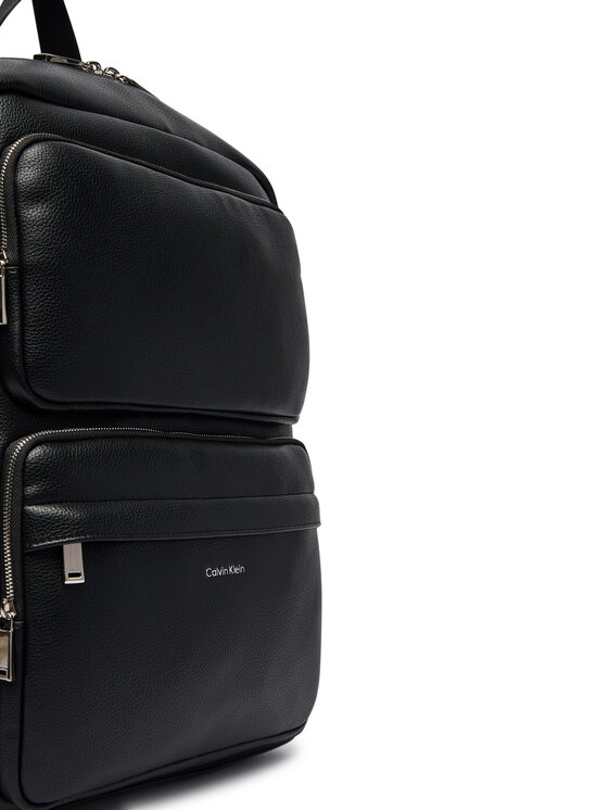 Calvin Klein Nahrbtnik Calvin Klein Raised Double Pocket Backpack LV04D3493G Črna