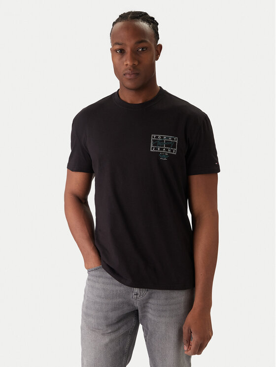 Tommy Jeans Tommy Jeans Camiseta Sign Spray DM0DM22319 Negro Regular Fit