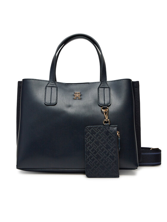 Tommy Hilfiger Geantă Tommy Hilfiger Th Distinct Mini Tote AW0AW17192 Bleumarin