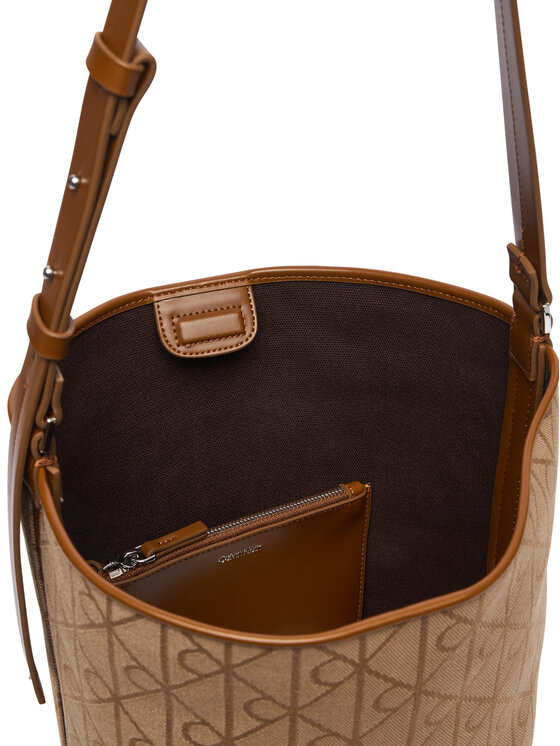 Calvin Klein Τσάντα Calvin Klein Emblem Aop Jacquard Camera Bag LV04F3535G Καφέ
