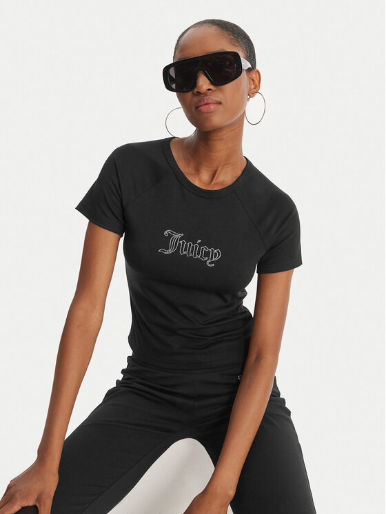Juicy Couture Juicy Couture Camiseta Baby JCWCT126317 Negro Slim Fit
