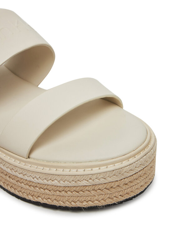 Calvin Klein Espadrilles Calvin Klein Flatform Wedge Slide - He HW0HW02374 Écru