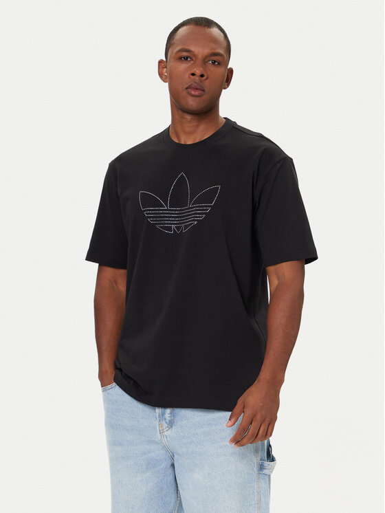 adidas adidas Футболка Studded JY2806 Чорний Loose Fit