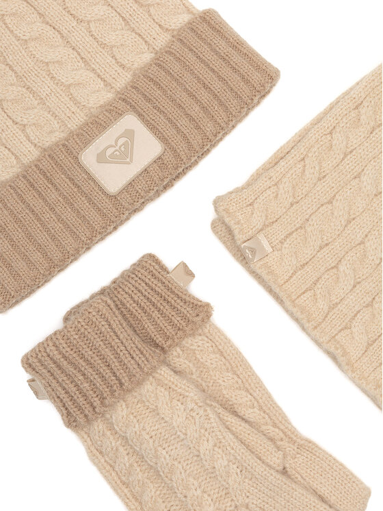 Roxy Набір шапка, шарф і рукавиці Roxy RX-KF-001-AW24 Бежевий