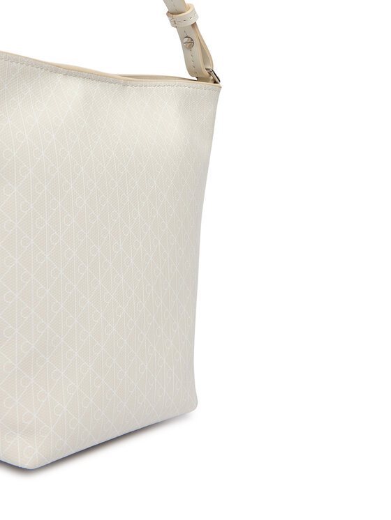 Calvin Klein Torebka Calvin Klein Emblem Aop Sm Bucket Crossbody LV04F3506G Biały
