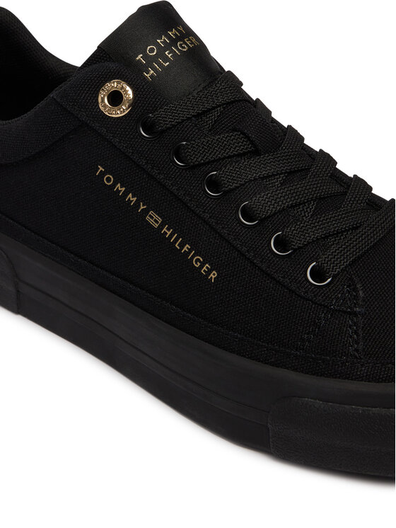 Tommy Hilfiger Сникърси Tommy Hilfiger Th Foxing Platform Canvas FW0FW09480 Черен