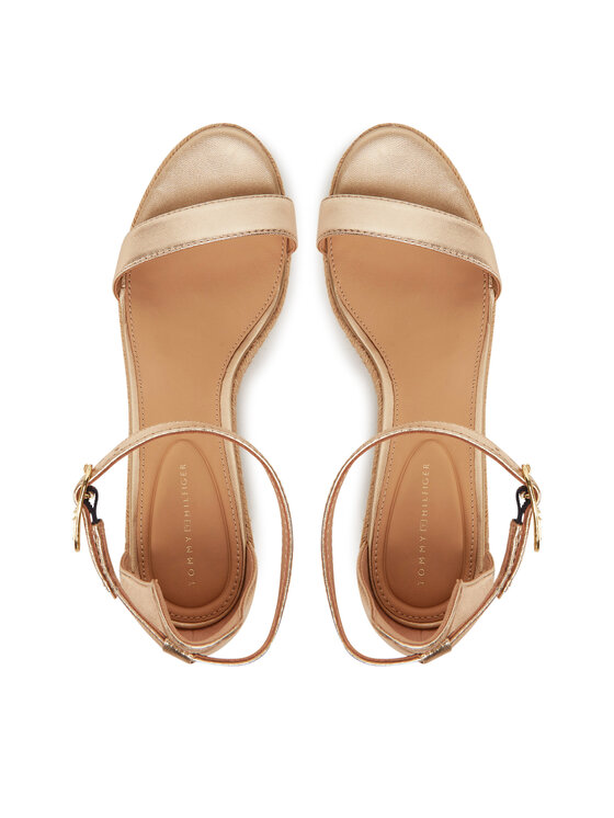 Tommy Hilfiger Espadrillas Tommy Hilfiger Th Metallic Mid Wedge Espadrille FW0FW08663 Oro