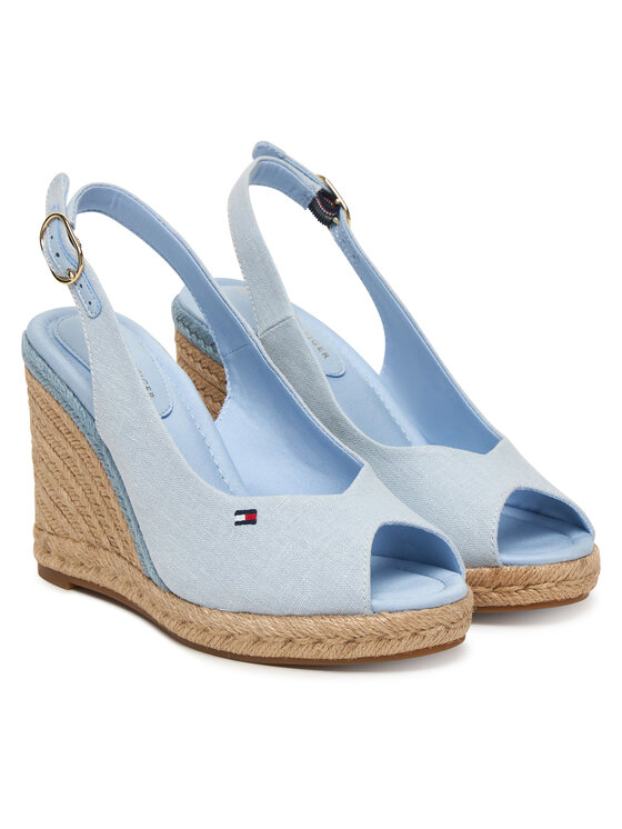 Tommy Hilfiger Еспадрили Tommy Hilfiger Flag High Wedge Espad Slingback FW0FW09343 Светлосиньо