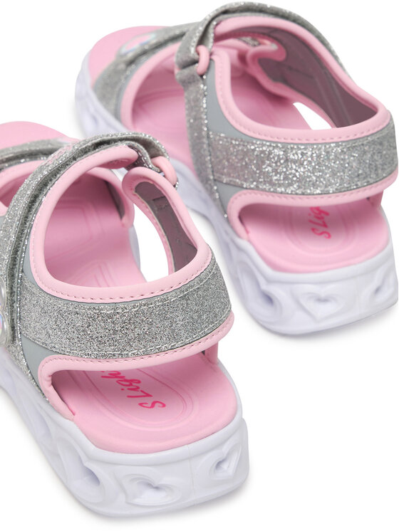 Skechers Босоніжки Skechers S-Lights: Heart Lights Sandal - Sugar Sparks 303114L/SLPK Срібний