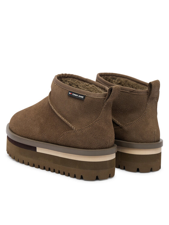 Tommy Jeans Snehule Tommy Jeans Tjw Flatform Snow Boot Suede EN0EN02841 Hnedá
