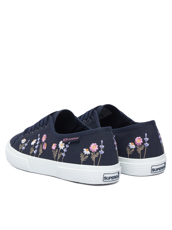Superga Teniszcipő Superga 3750 Flower Embroidery Leggera S8161ZW Sötétkék