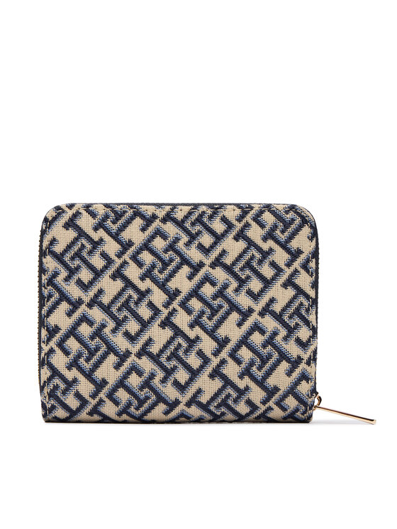 Tommy Hilfiger Piniginė Tommy Hilfiger Th Icon Med Za W/ Flap Jacquard AW0AW18759 Mėlyna