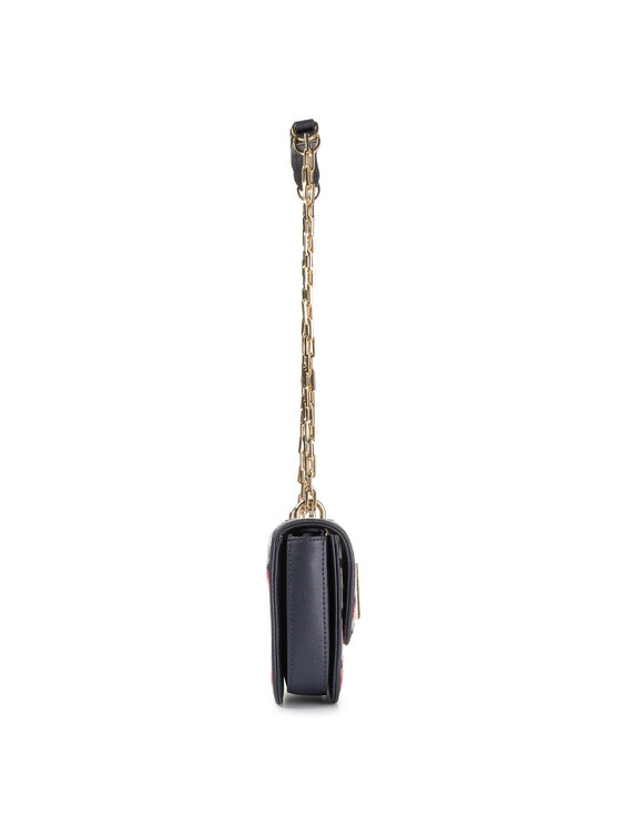 Tommy Hilfiger Дамска чанта Tommy Hilfiger Turnlock Mini Crossover Knitted AW0AW07420 Тъмносин