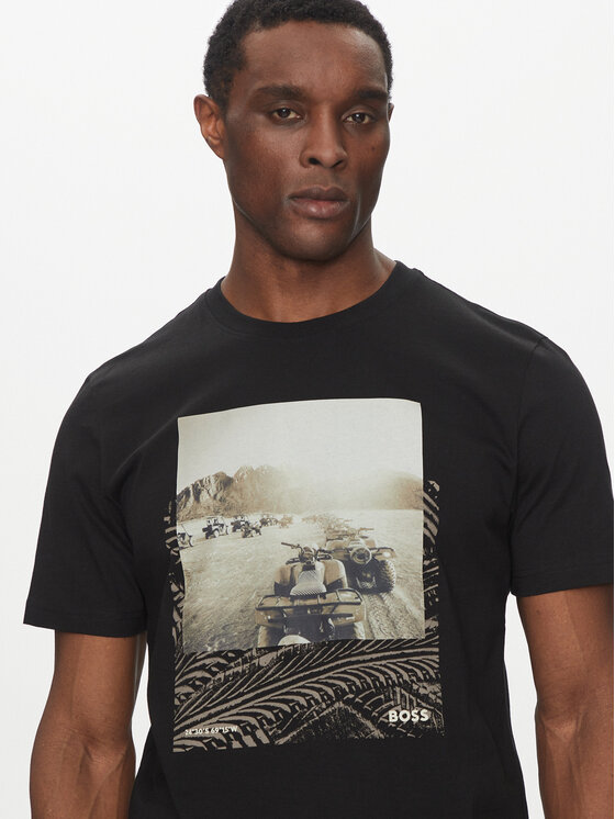 BOSS BOSS Футболка Te_Dunetrace 50539187 Чорний Regular Fit